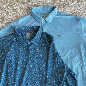 Callaway Light Blue and Floral Polo Shirts